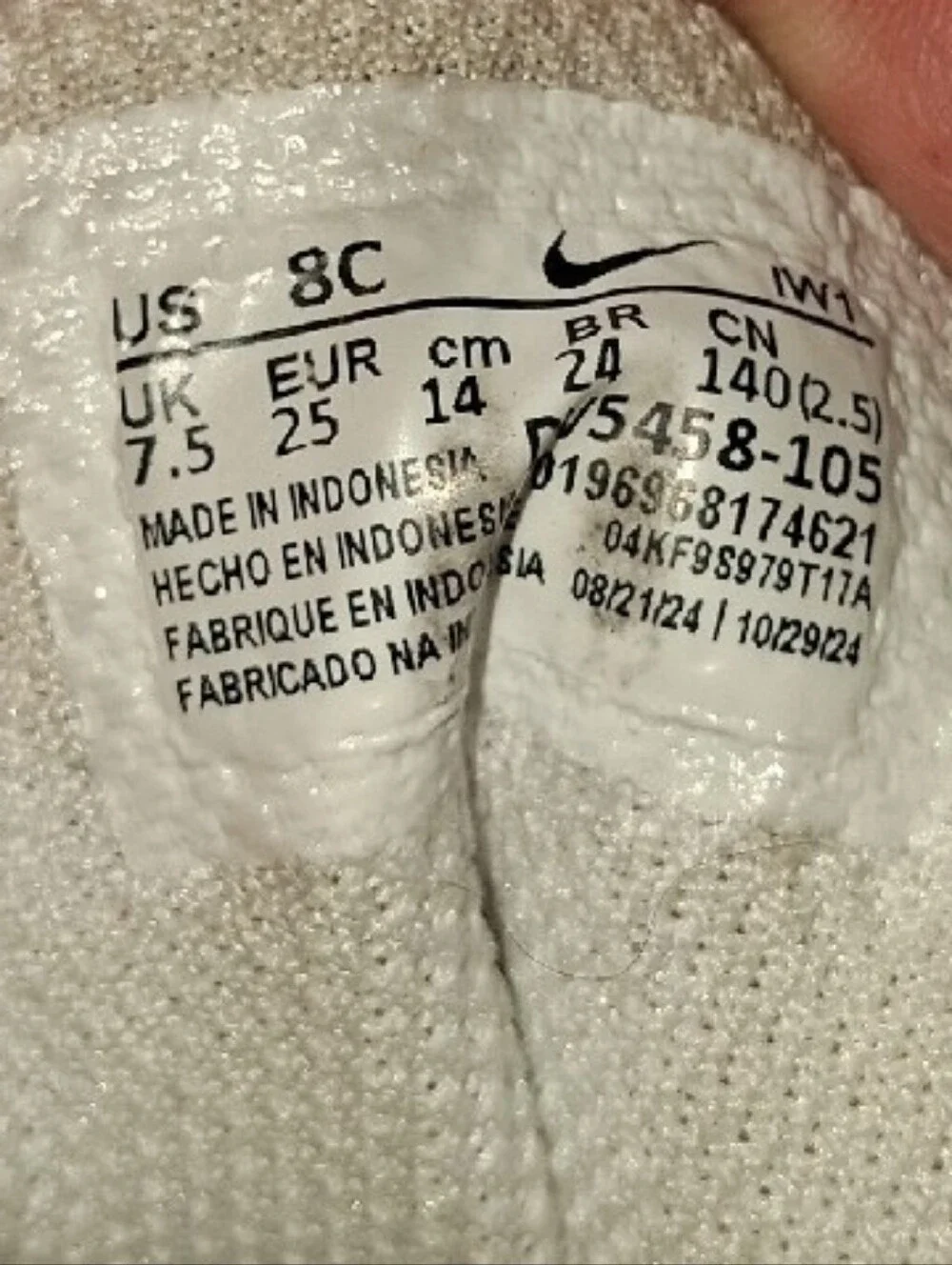 Nike Kids Pink and White High-Top Velcro Sneaker
